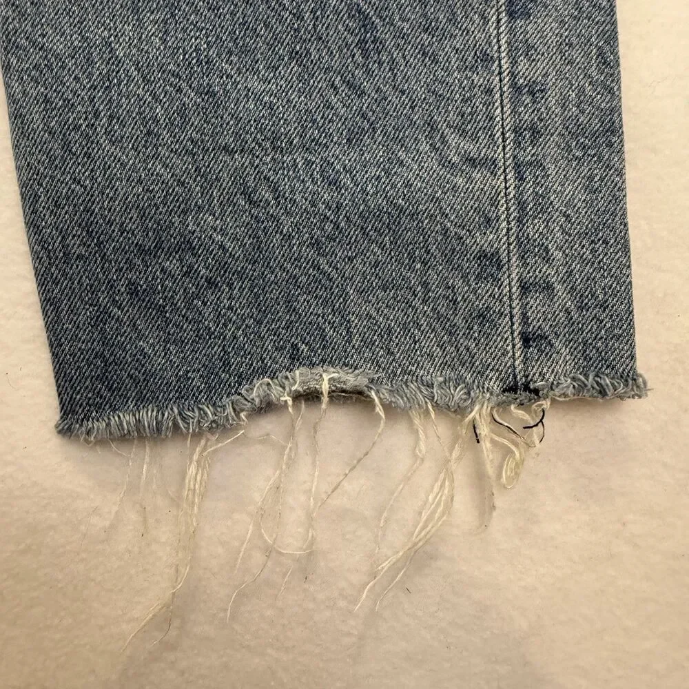 rag & bone Jeans Rosa Mid Rise Boyfriend Distressed Button Fly Raw Hem Sz 26